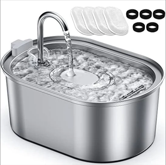 Petace Fuente de Acero Inoxidable con 4 Filtros