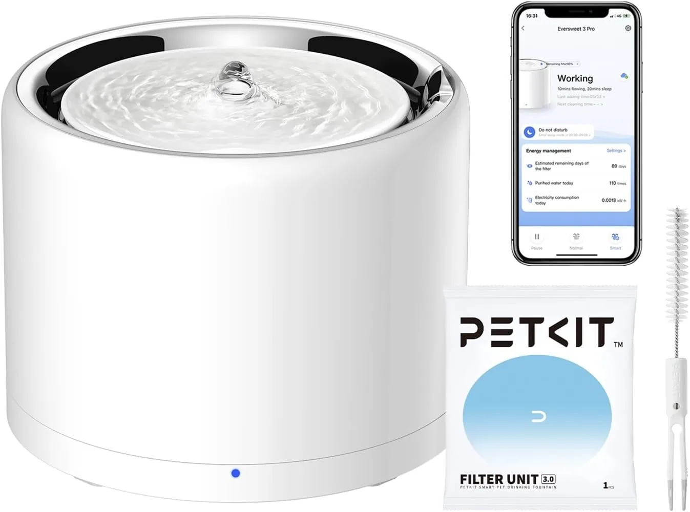 PETKIT EVERSWEET Fuente de Agua Inalámbrica de Acero Inoxidable
