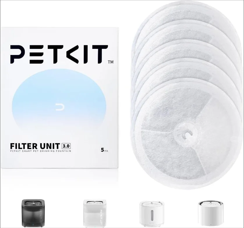 PETKIT Elemento de Filtro 3.0, 5 Piezas para Bebederos 2.0 & 3.0 & CYBERTAIL Fuente, Filtración Más Fuerte