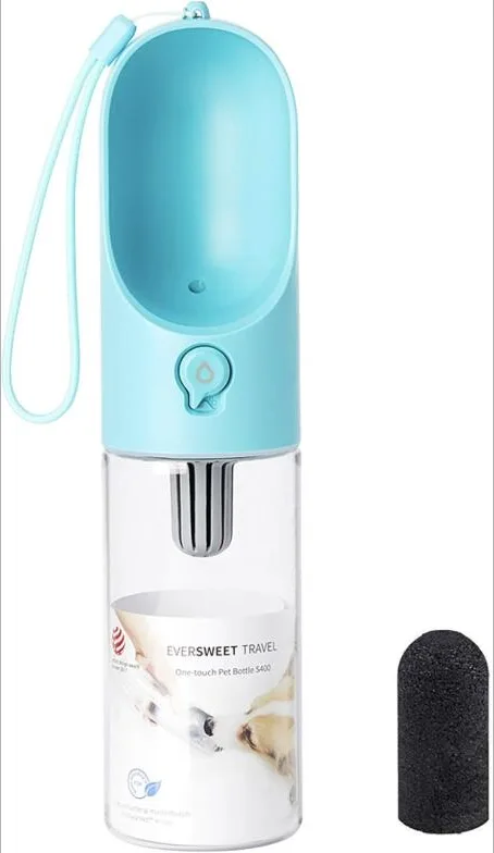 PETKIT Recipiente de Agua para Perros de Viaje, Libre de BPA, Portátil, Antibacteriano, A Prueba de Fugas - 400ml